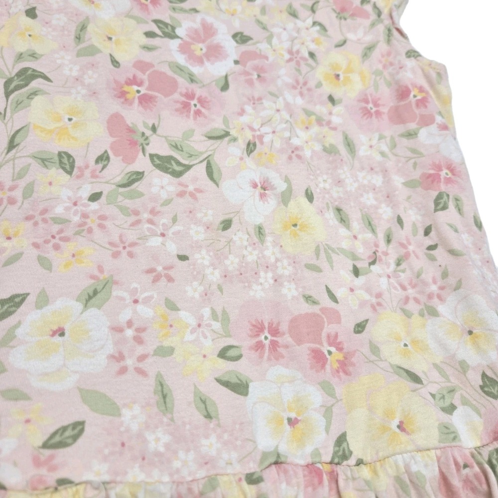 Gymboree Garden Bloom Pink Floral Spring Dress Tiered Ruffle 100% Cotton Girls 7 - Picture 4 of 5